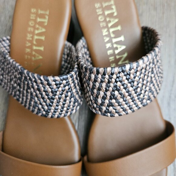 Italian double strap sandal heels faux leather - Picture 5 of 5